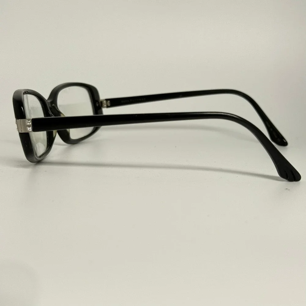 Dana Buchman Renata BK Black Eyeglasses‎ Frames 52-17-135 Rectangular Rhinestone